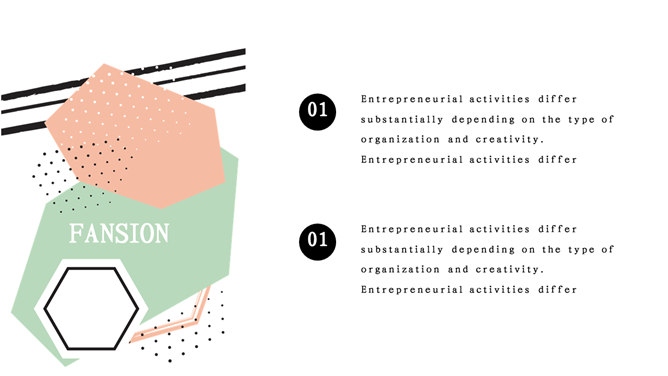 粉色系时尚创意孟菲斯PPT模板-叨客学习资料网