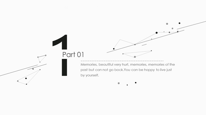 创意极简黑灰点线设计PPT模板-叨客学习资料网