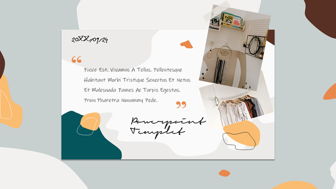 创意艺术不规则图文PPT模板-叨客学习资料网