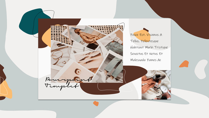 创意艺术不规则图文PPT模板-叨客学习资料网