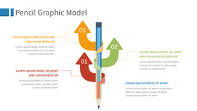 铅笔三项并列PPT图形素材-叨客学习资料网