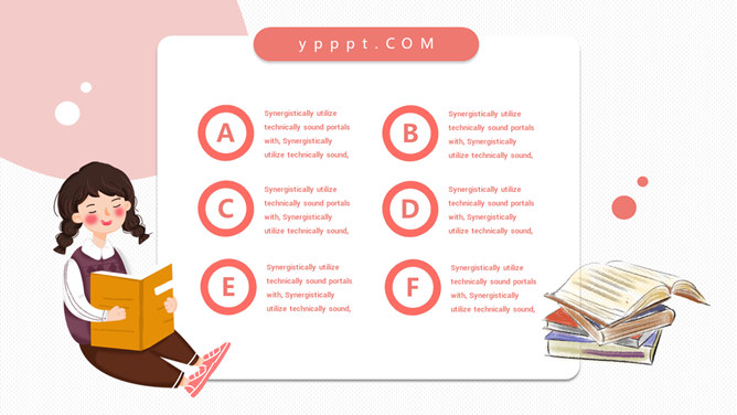 卡通小熊儿童读书分享PPT模板-叨客学习资料网