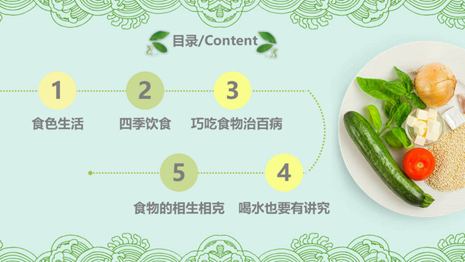 健康生活健康饮食知识PPT模板-叨客学习资料网