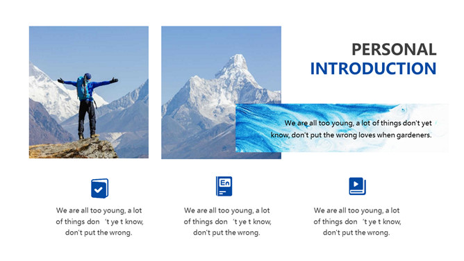 蓝色动感水彩个人简历PPT模板-叨客学习资料网
