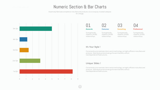 精约横向柱状图PPT素材