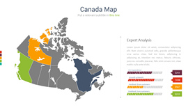 加拿大地图PPT素材-叨客学习资料网