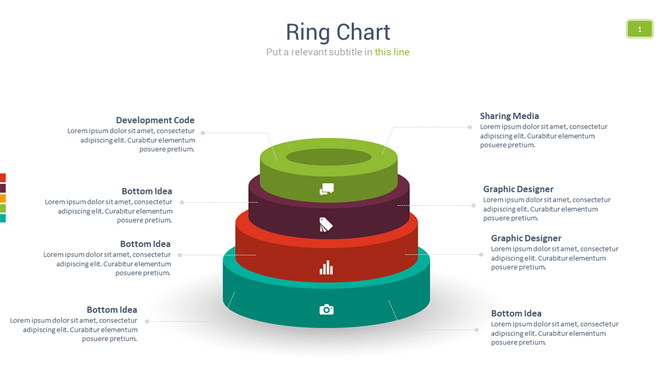 圆环形层次联系PPT图形