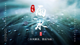 水珠雨水节气介绍PPT模板-叨客学习资料网