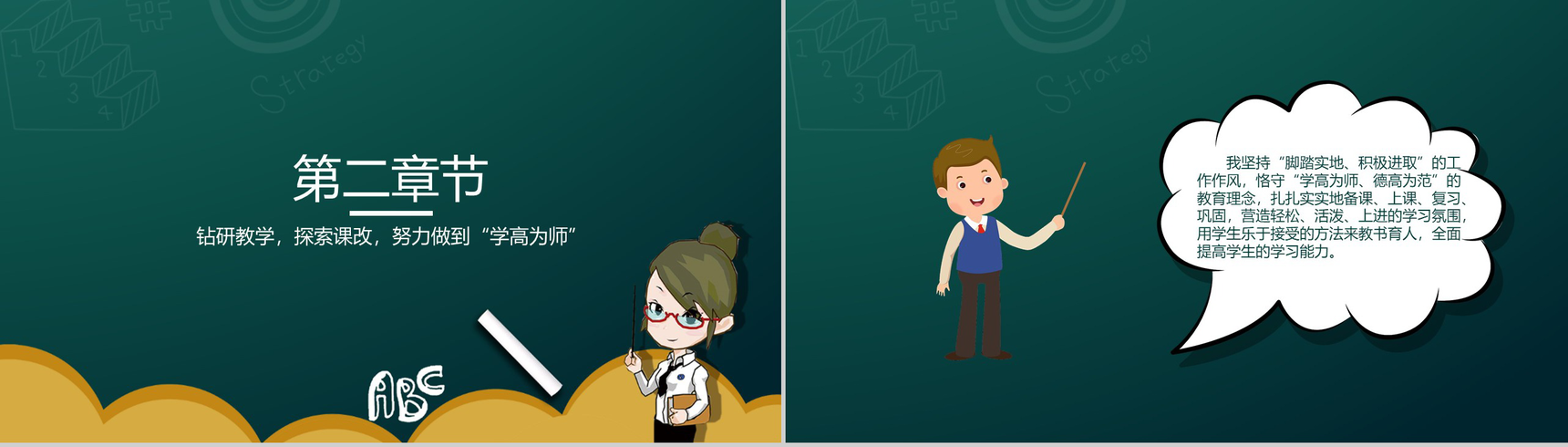 教师专业技术职称工作总结报告通用PPT模板-叨客学习资料网