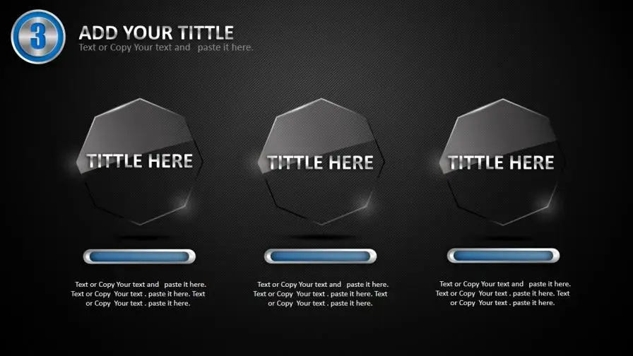 创意立体质感金属商务PPT模板