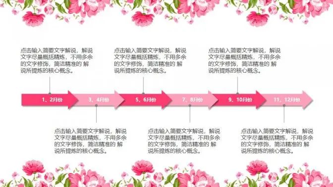 唯美粉色系年终总结PPT模板