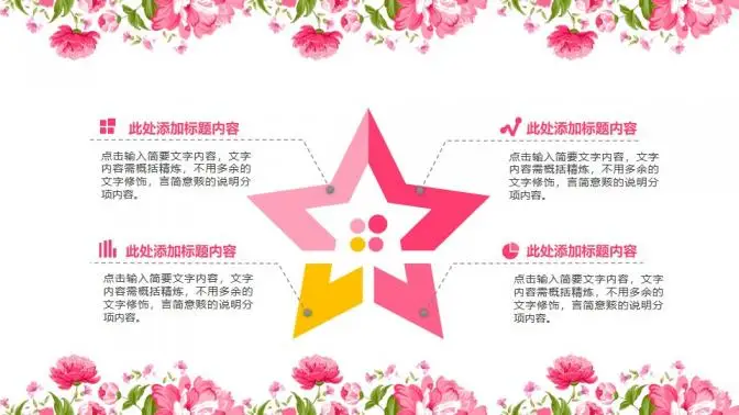 唯美粉色系年终总结PPT模板