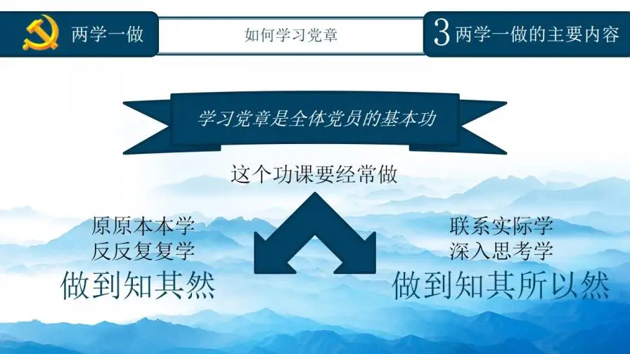 蓝色大气精品党课知识全解PPT模板