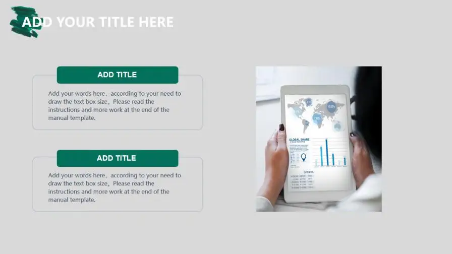 绿色笔刷商务通用PPT模板 绿色笔刷商务通用PPT模板