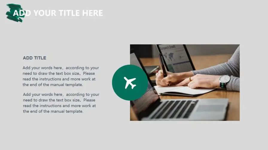 绿色笔刷商务通用PPT模板 绿色笔刷商务通用PPT模板