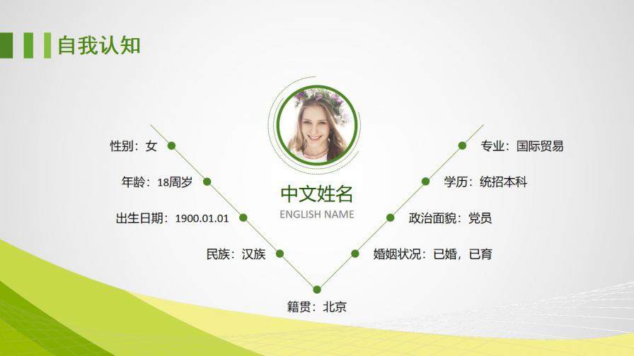 图片[2]-绿色简洁职业生涯规划大学生个人简历制作PPT模板—免费分享好看实用的个人简历PPT-叨客学习资料网