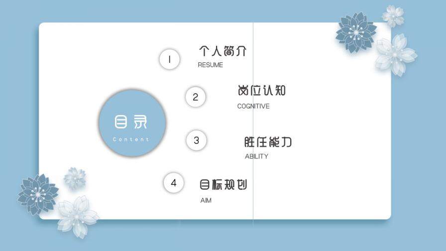 图片[2]-花朵小清新简约英文自我介绍个人简介PPT模板—免费分享好看实用的个人简历PPT-叨客学习资料网