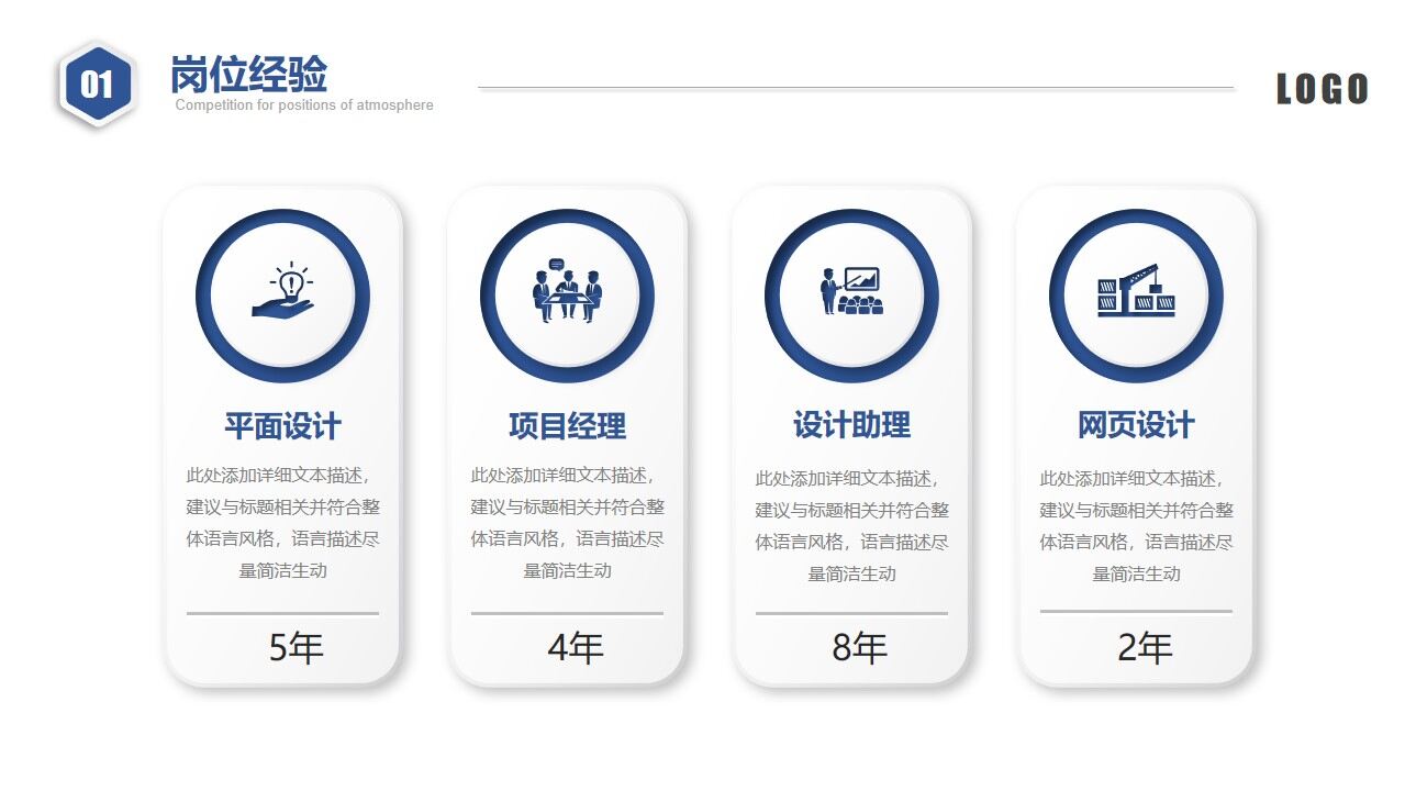 图片[5]-大气蓝色商务微粒体岗位竞聘个人简历PPT模板—免费分享好看实用的个人简历PPT-叨客学习资料网