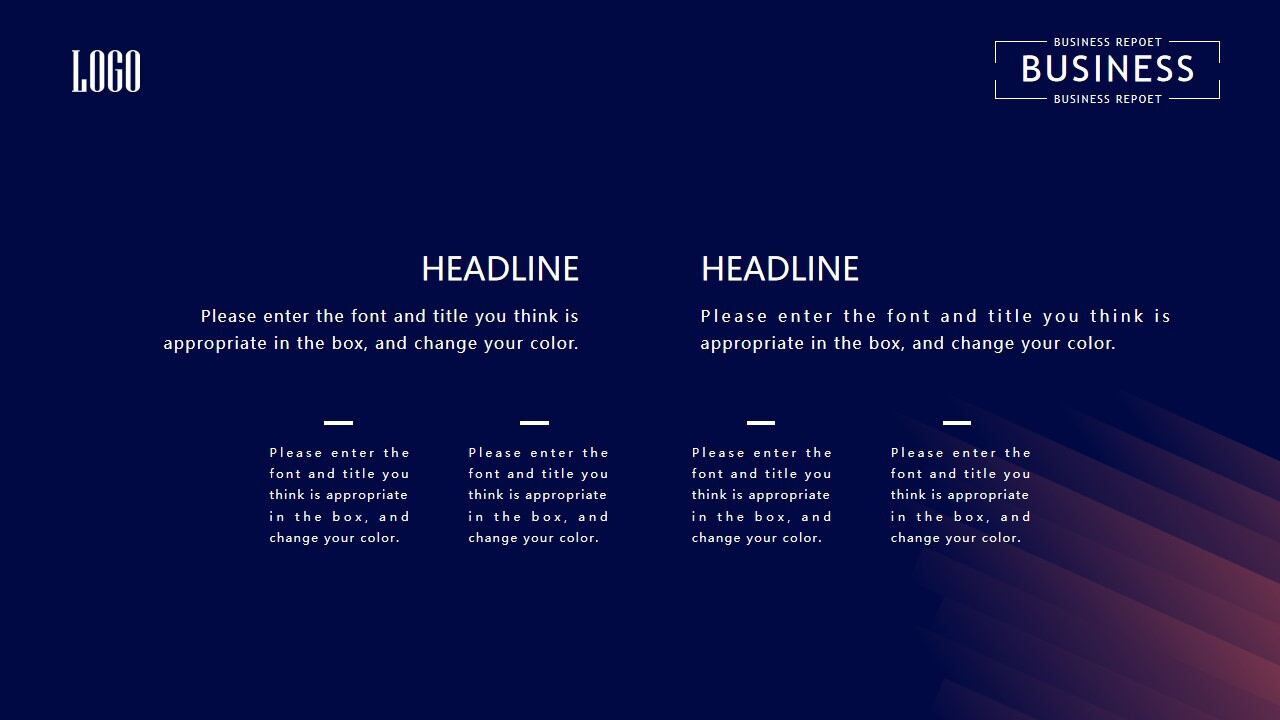 简约创意蓝橙配色商务汇报PPT模板-叨客学习资料网