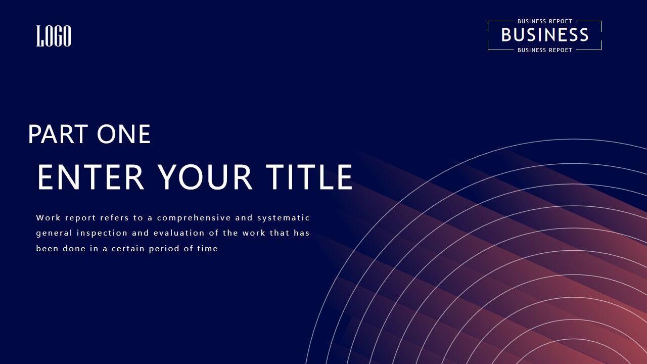 简约创意蓝橙配色商务汇报PPT模板-叨客学习资料网