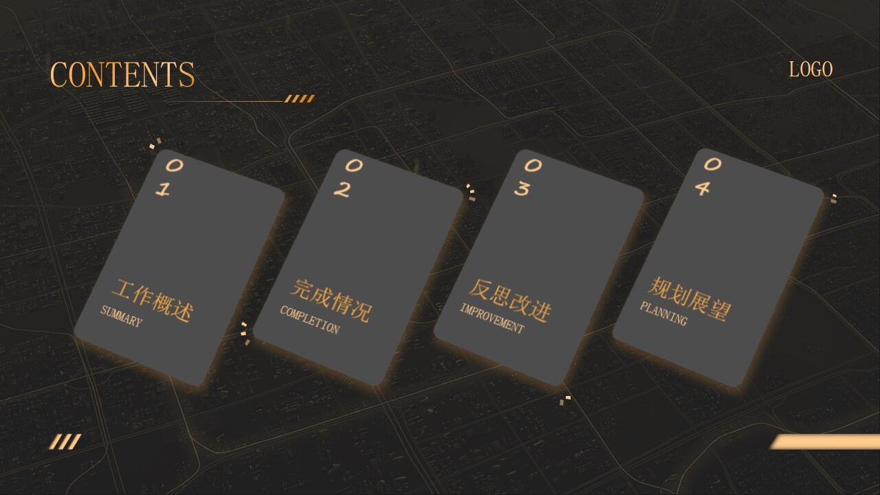 高端黑金极简年终总结汇报ppt模板-叨客学习资料网