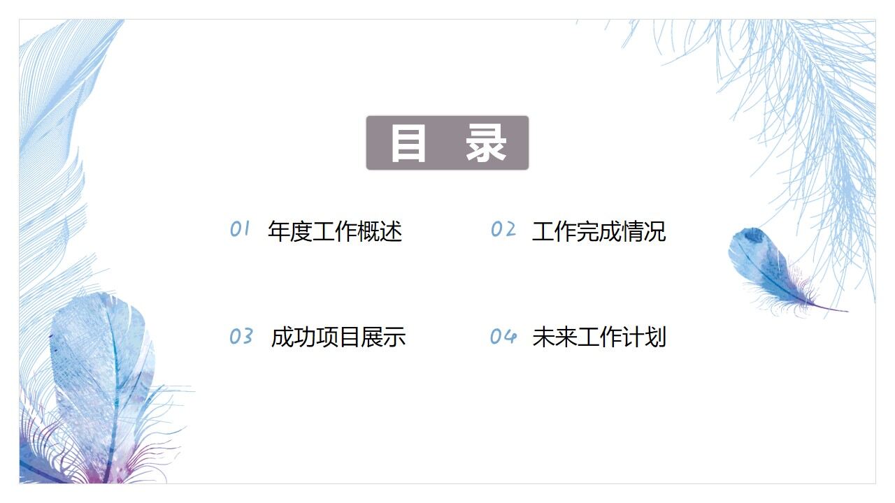 图片[4]-日系手绘风蓝羽工作汇报PPT模板—免费分享好看实用的工作汇报PPT-叨客学习资料网