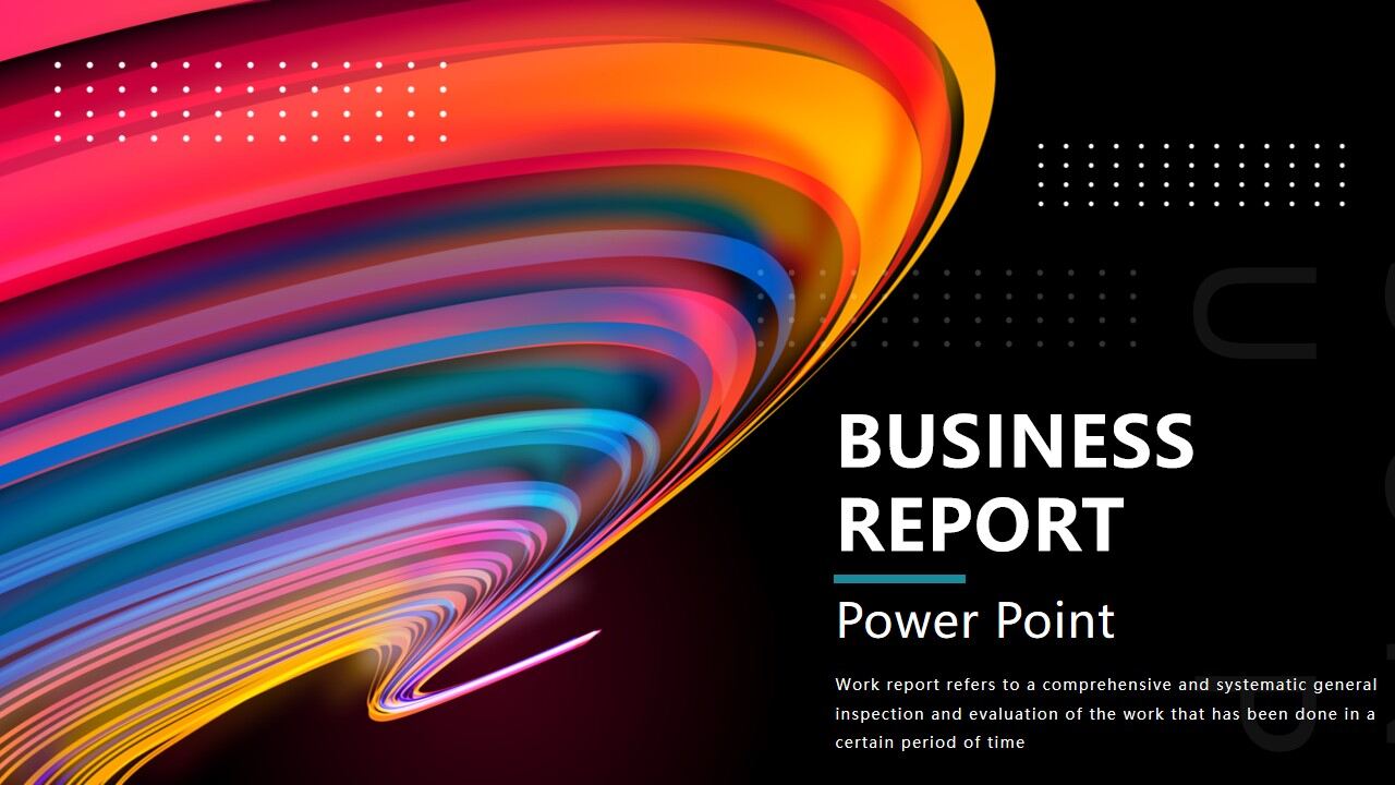 图片[1]-彩色酷炫曲线背景的时尚工作总结汇报PPT模板—免费分享好看实用的工作总结PPT-叨客学习资料网