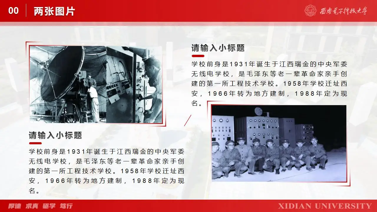 西安电子科技大学学生汇报毕业答辩通用ppt模板