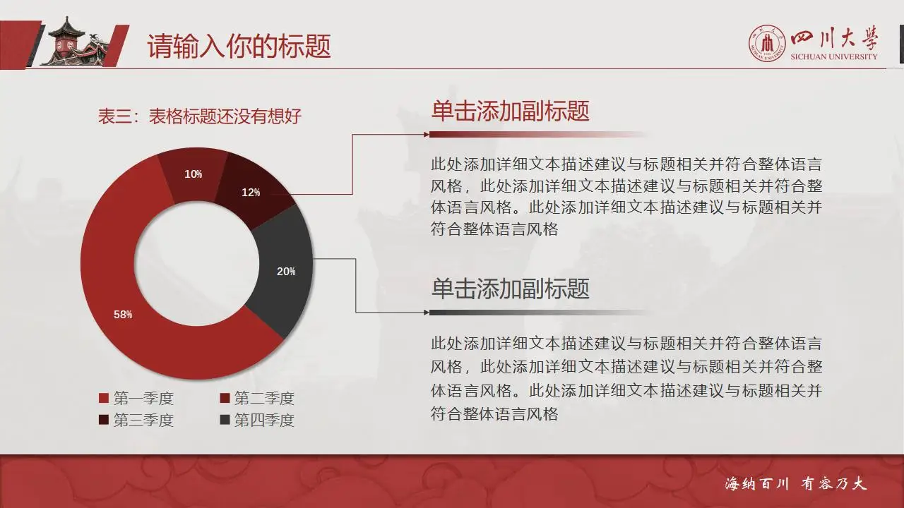 稳重大气四川大学2023论文毕业答辩通用ppt模板 稳重大气四川大学2023论文毕业答辩通用ppt模板