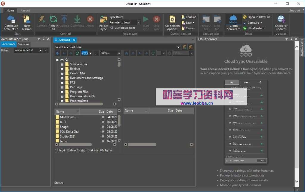 ftp连接工具-UltraFTP 绿色便携版-叨客学习资料网