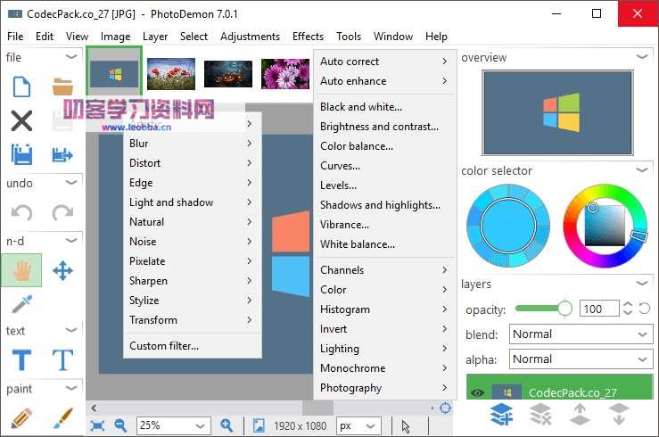 照片编辑器-PhotoDemon 9.0绿色便携版-叨客学习资料网
