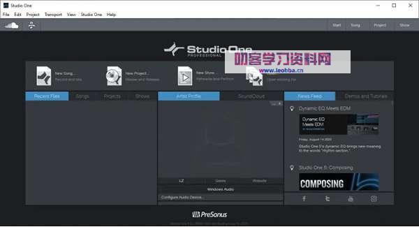 音频编辑软件-PreSonus Studio One Pro 6.2 破解中文版-叨客学习资料网
