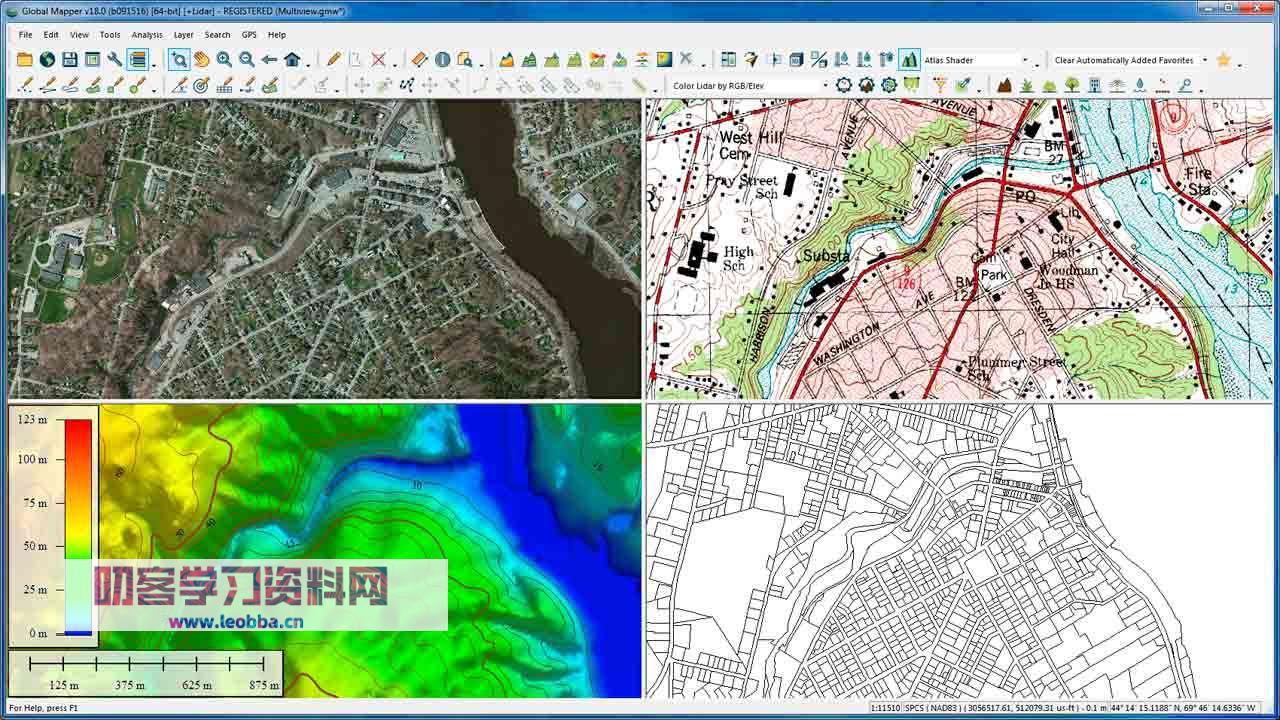 地图绘制软件-Global Mapper 24.1汉化破解版-叨客学习资料网