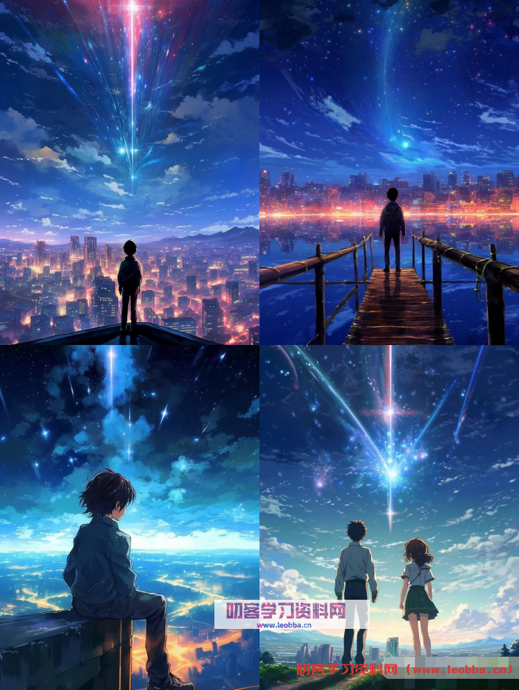 Makoto Shinkai绚丽色彩银河 - Midjourney Prompt-叨客学习资料网