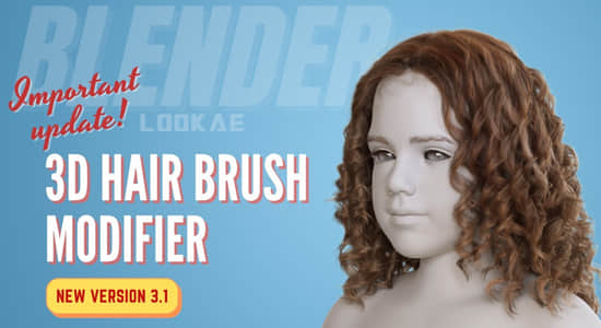 三维毛发笔刷头发制作Blender插件 3D Hair Brush V3.2-叨客学习资料网