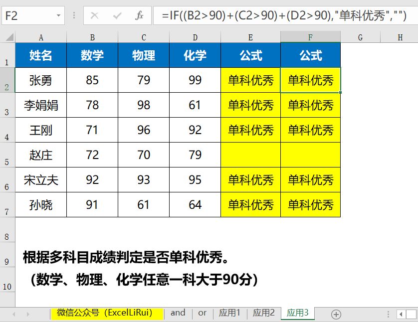 Excel逻辑函数and,or和乘号,加号的运用