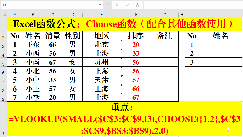 Excel函数公式：函数Large、Small、Choose的经典用法和技巧-叨客学习资料网
