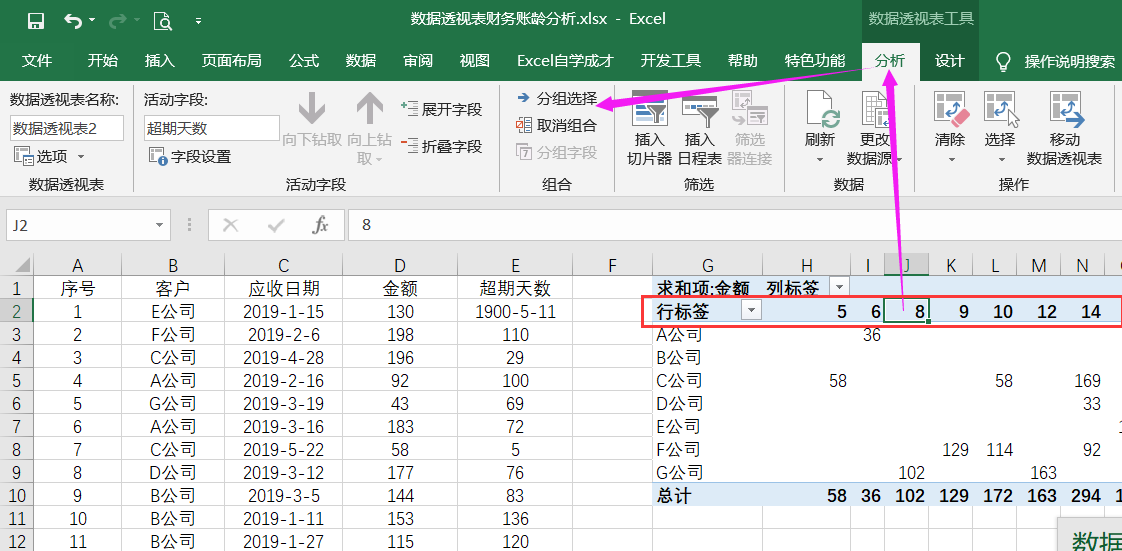 Excel财政账龄剖析,数据透视表1分钟轻松搞定!