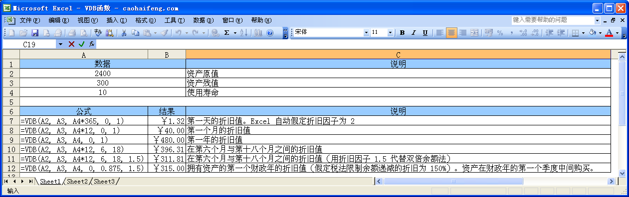 VDB函数语法及使用方法—excel技巧教程|叨客学习资料网-叨客学习资料网