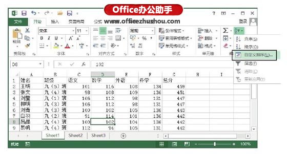 Excel表格中自定义排序序列的办法