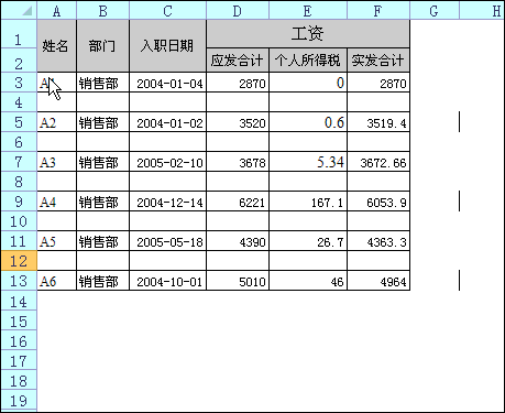 5种常用的工资条的制作办法