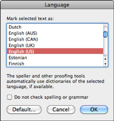 Mac的Word 2011：将词典更改为其他语言-叨客学习资料网